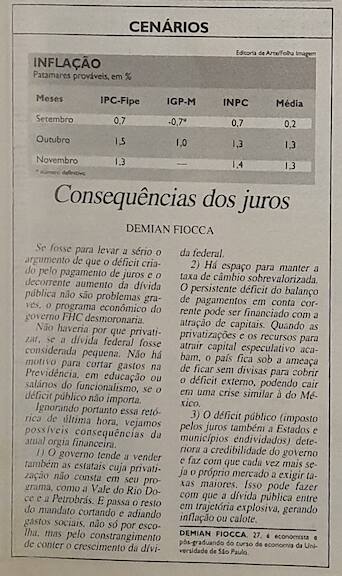 Demian Fiocca coluna Folha de São Paulo